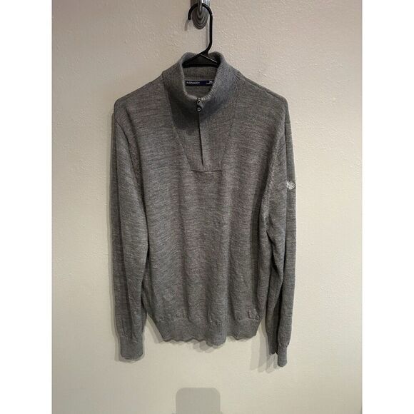 B. Draddy Mens XL 100% Alpaca 1/4 Zip Pullover Gray - Picture 1 of 8